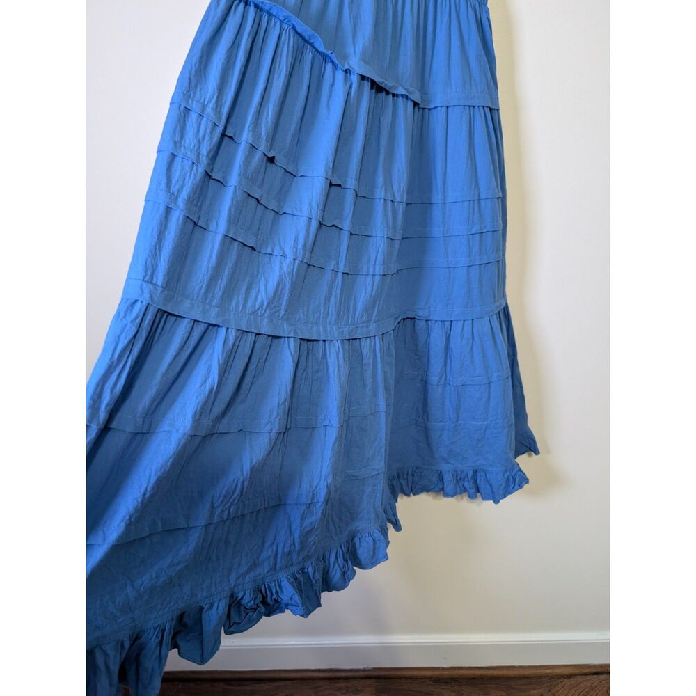 Pinch Blue Tiered Maxi Dress Women Large Cotton Ruffle Sleeve Boho Cottagecore - Picture 7 of 9
